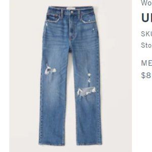 Ultra high rise ankle straight mom jeans abercrombie & fitch sz 31